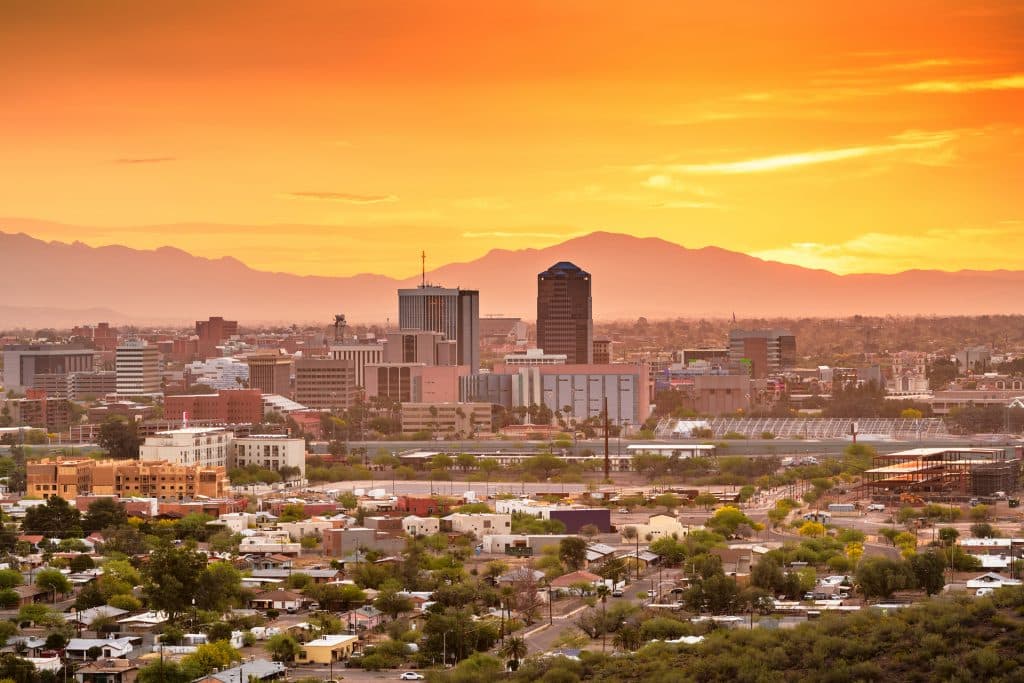Tucson Arizona USA at sunset